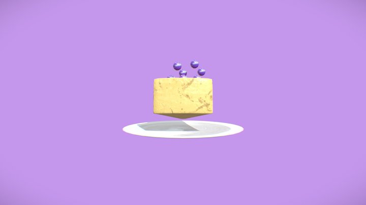 Blueberry Cake 3D Model