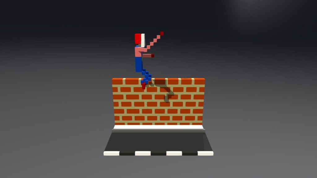 Fofão subindo o muro