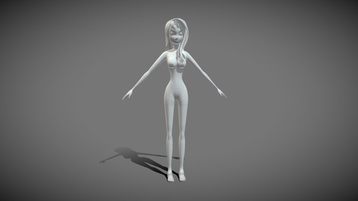 Cartoon Girl - Child 3D Model 3D Model
