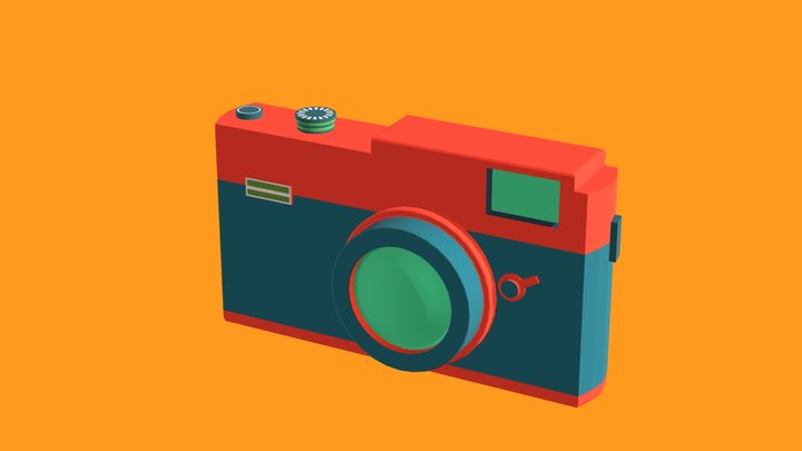 LowPoly Illustrated Camera 3D Model