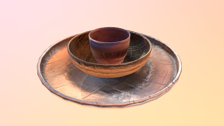 Metallic Crockery 3D Model