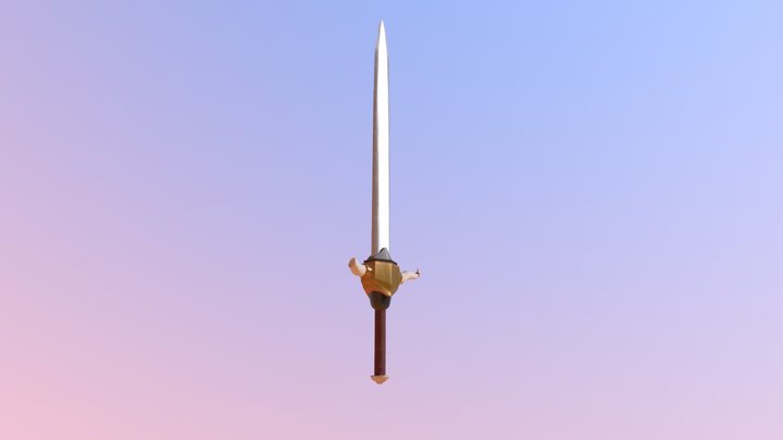 Low Poly Viking Sword 3D Model