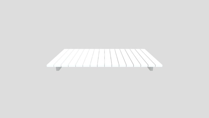 Deck Coffee Table | Aluminium mix Teakwood 3D Model