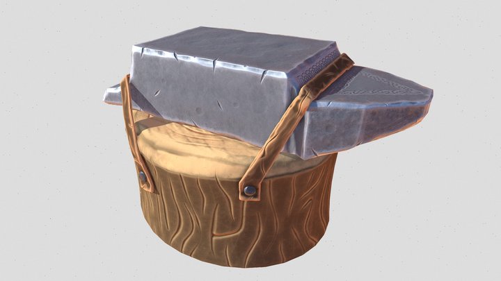 Low Poly Game Ready Stylized Anvil 3D Model
