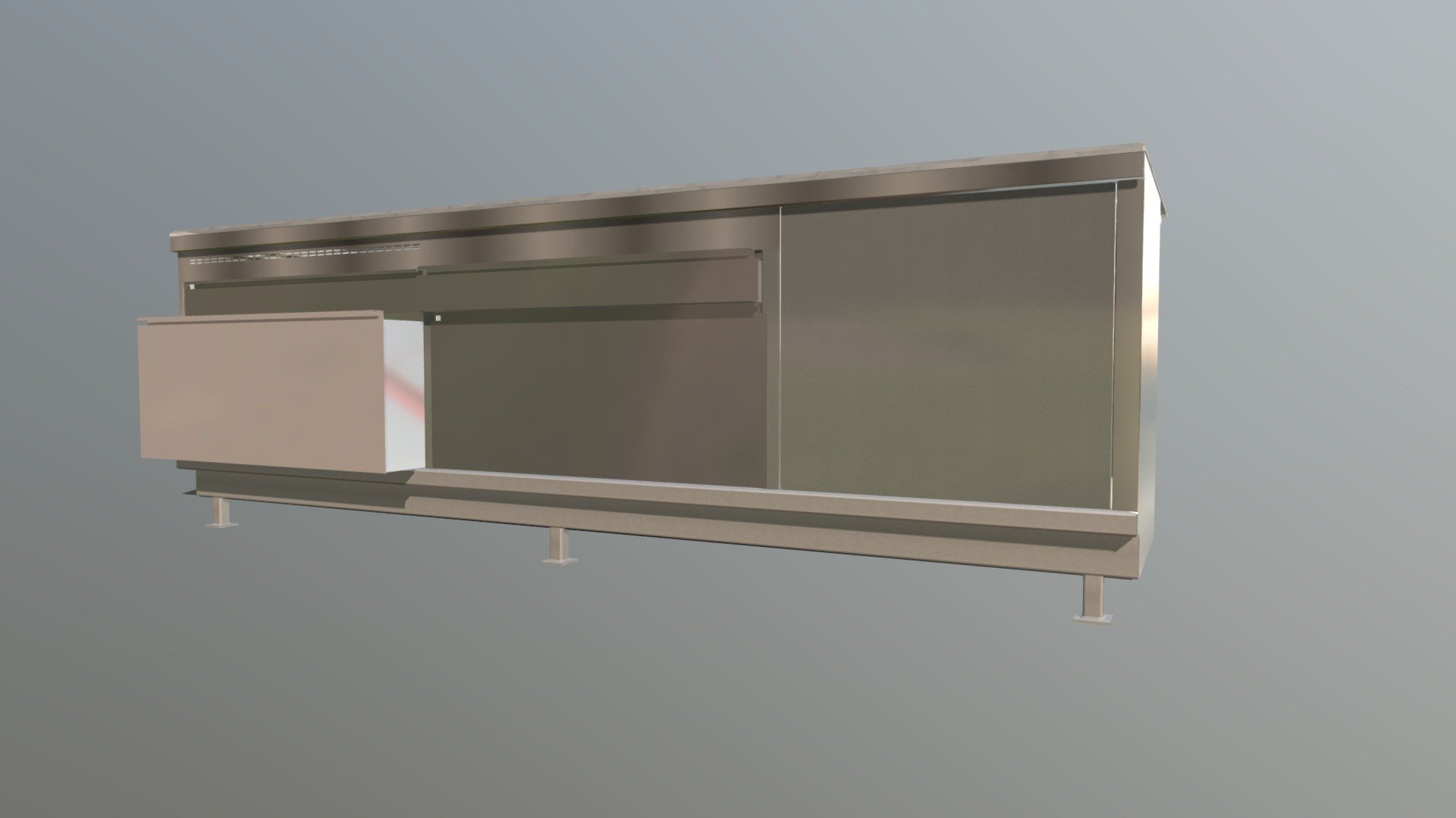 Stainless Steel Lvl19 Island Bench Assembly Download Free 3D model by