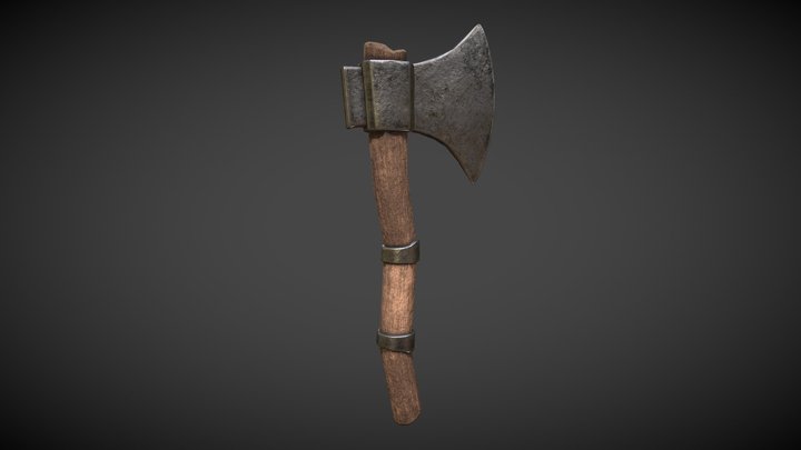 Medieval Hatchet 3D Model