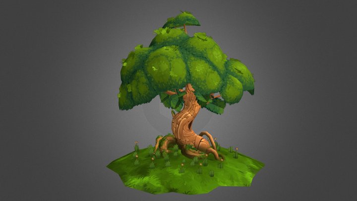 Tree Hand Painted 3D Model