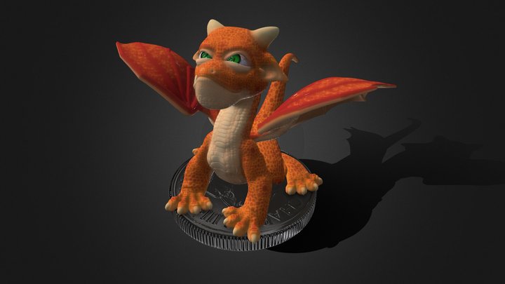 Baby Red Dragon "Gregor" 3D Model