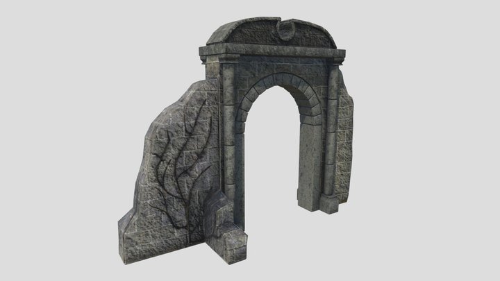 Medieval Ruined Gate 3D Model