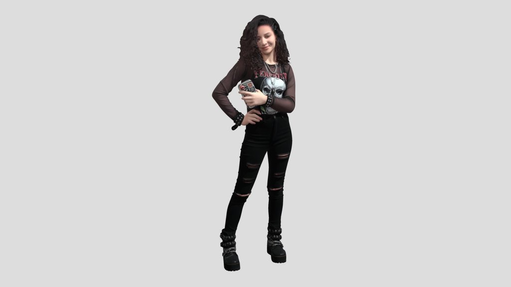 Punk Rock Teen with Skull Tee and Studded Boots