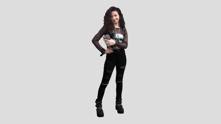 Punk Rock Teen with Skull Tee and Studded Boots – Modèle 3D gratuit STL