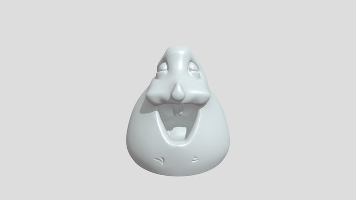 A white cartoon rabbit 3D Model