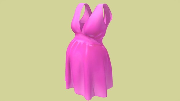Female Pink Pregnancy Dress 3D Model