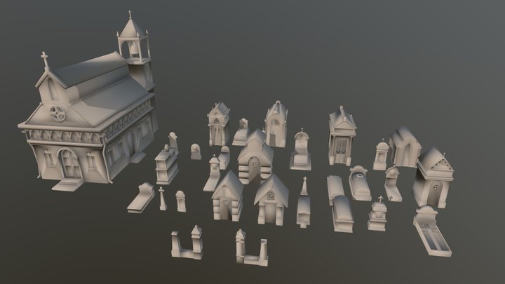 Cemetery 3D Model
