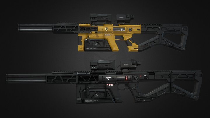 Sci Fi Automatic Gun 3D Model
