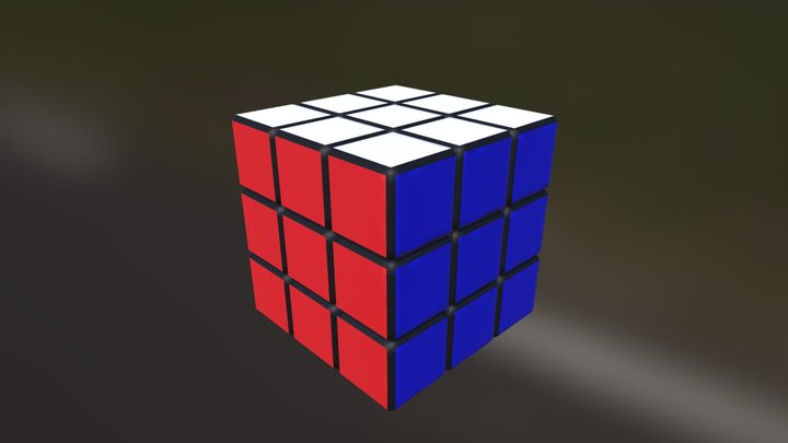 Rubik's Cube 3x3 Black 3D Model