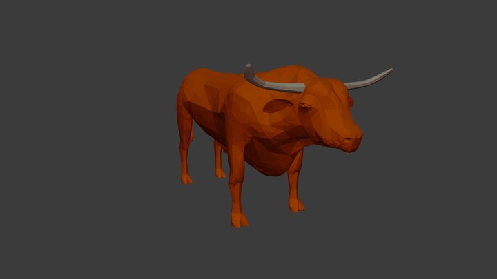 Bevo longhorn mascot of the University of Texas 3D Model