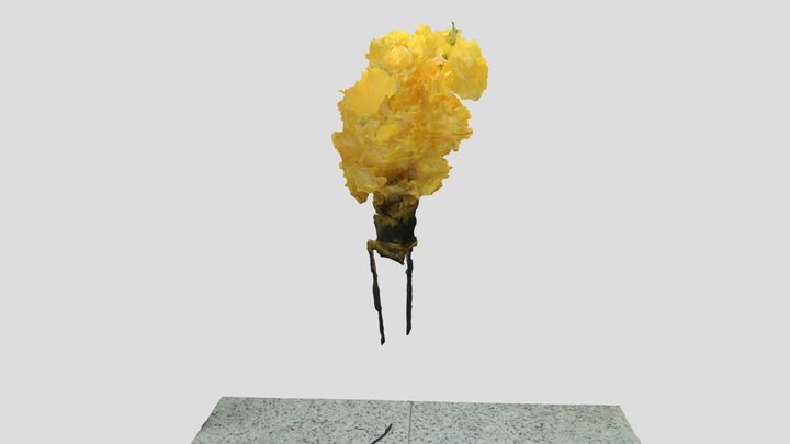 Yellow Flowervase Photoscan 3D Model