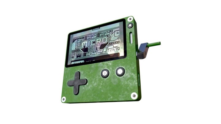 Gamboy Playdate black and green 3D Model