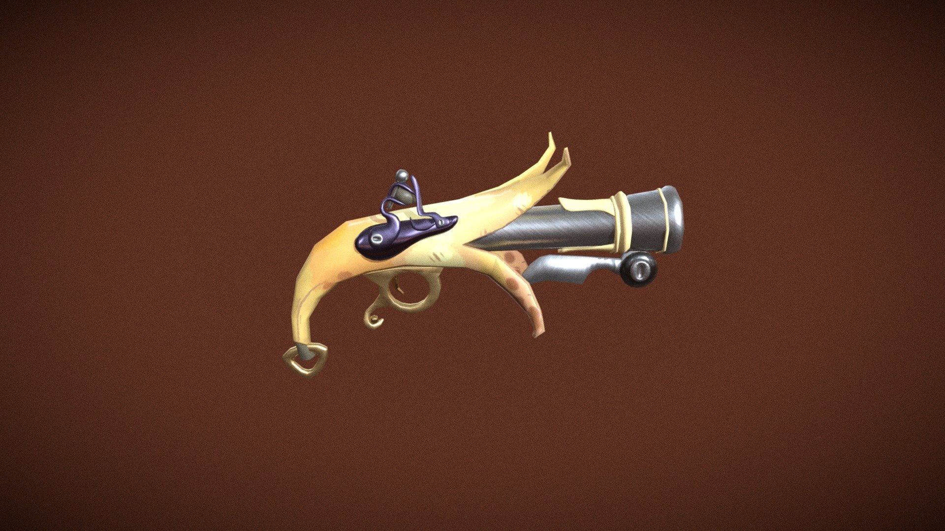 Banana pistol 3D model by snozway (E2b) [45f1ac6] Sketchfab