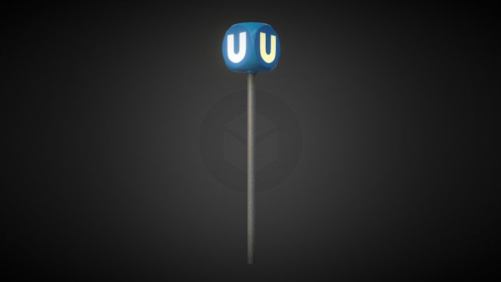 U-Bahn Vienna Sign 3D Model