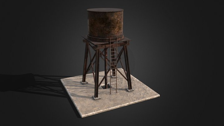 Water Tower - 4096px² – Free 3D Model STL