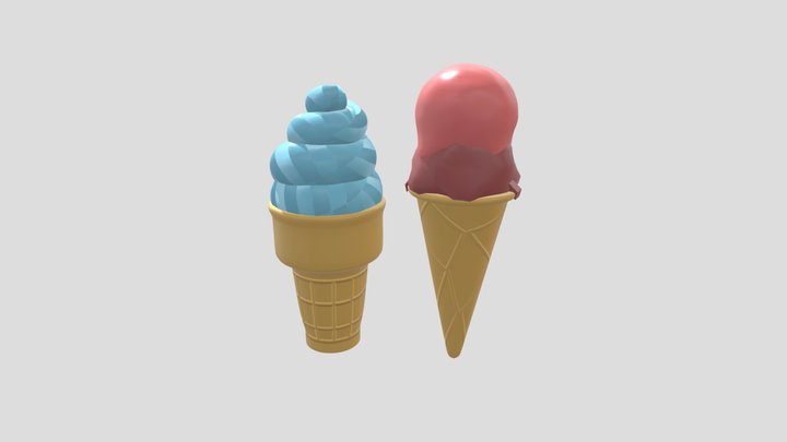 Ice Cream Cones 3D Model