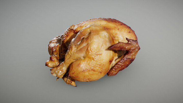 Whole Roasted Chicken 3D Model