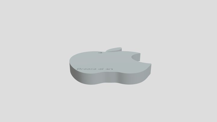 Apple Logo Keychain 3D Model