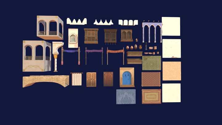 assets mercado arabe 3D Model