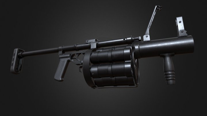 RG-6 Grenade Launcher PBR 3D Model