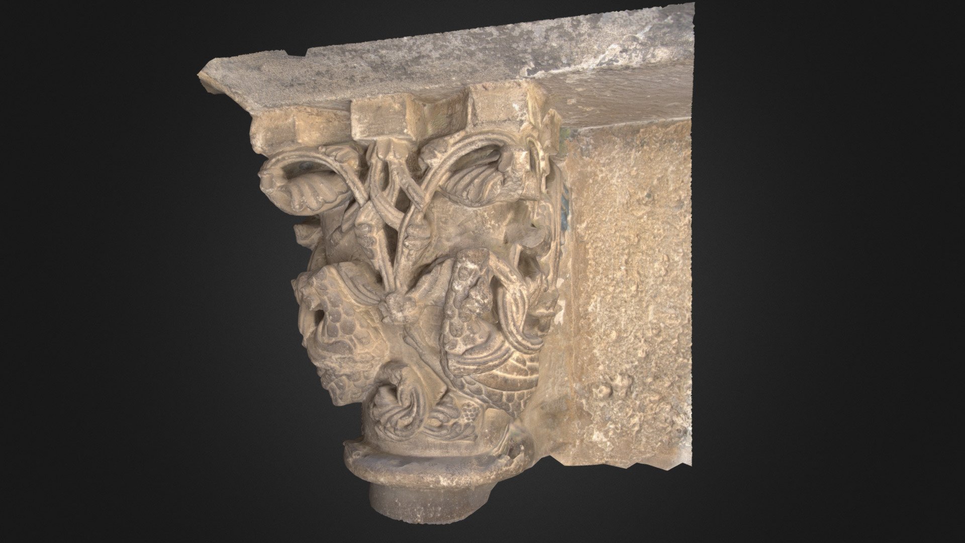 Monastery of Sant Cugat, capital from cloister