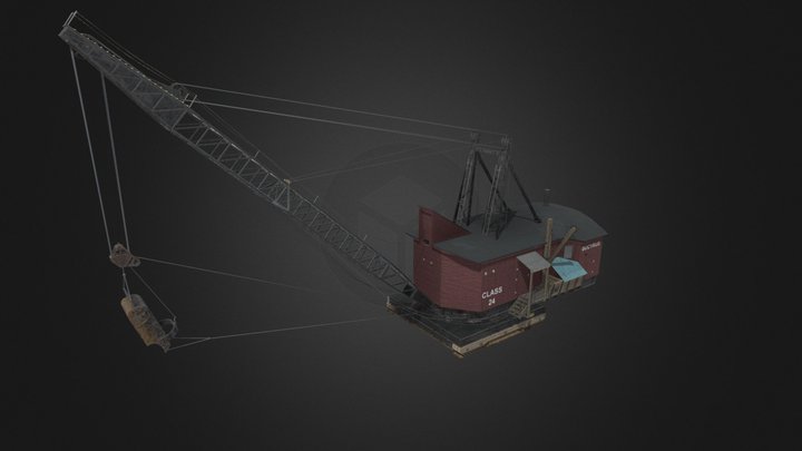 Bucyrus Erie Class 24 dragline excavator 3D Model