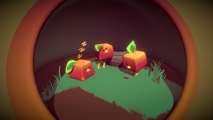 Slime cube birds 3D Model