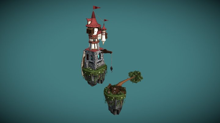 Stylised Tower Scene 3D Model
