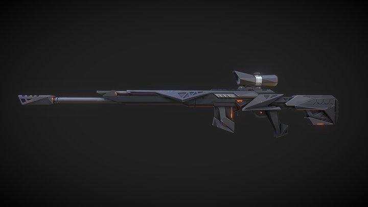 Semi-automatic Sniper Rifle #1 3D Model