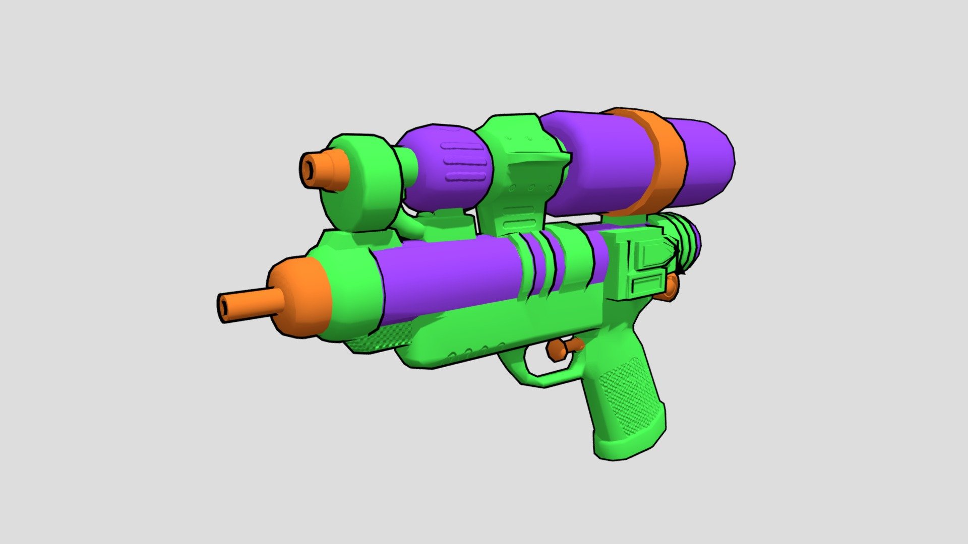 cartoon outline water gun - 3D model by mossity [4603adf] - Sketchfab