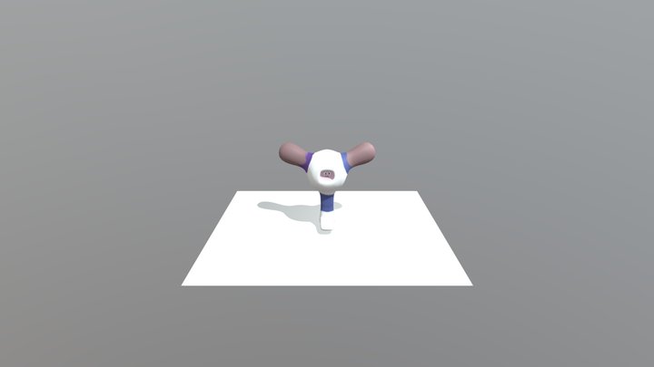 One legged character with jiggle ears 3D Model