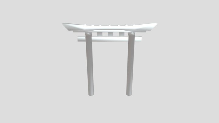 Low poly japanese shrine 3D Model