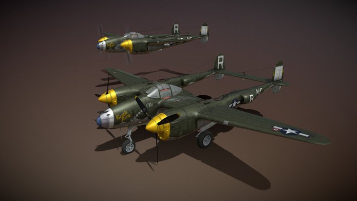 Lockheed P-38 Lightning - Gentle Annie 3D Model