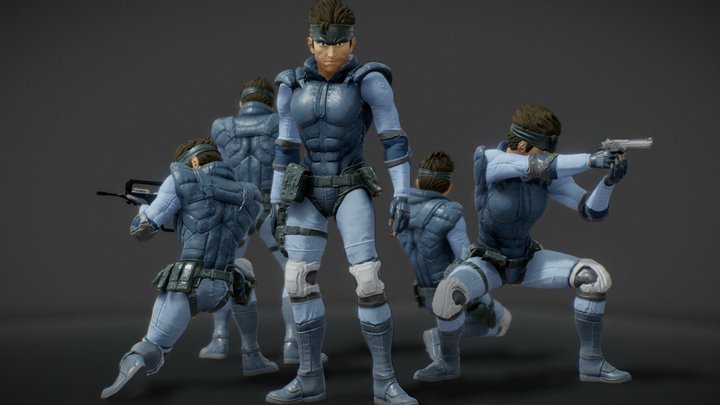 Solid Snake fan art from Metal Gear Solid 3D Model