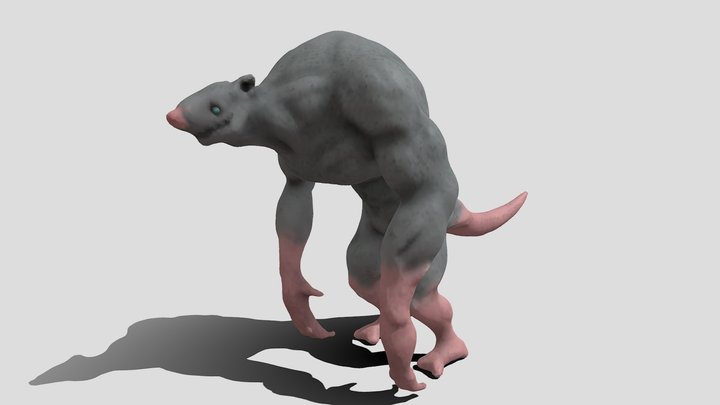 Big Mutant Rat 3D Model