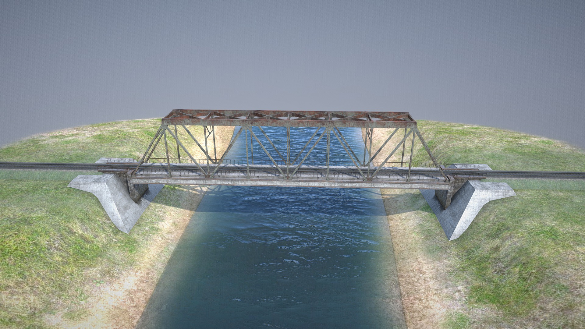 3D model RW Bridge Vologda-II Mono Ferma - This is a 3D model of the RW Bridge Vologda-II Mono Ferma. The 3D model is about a bridge over a body of water.