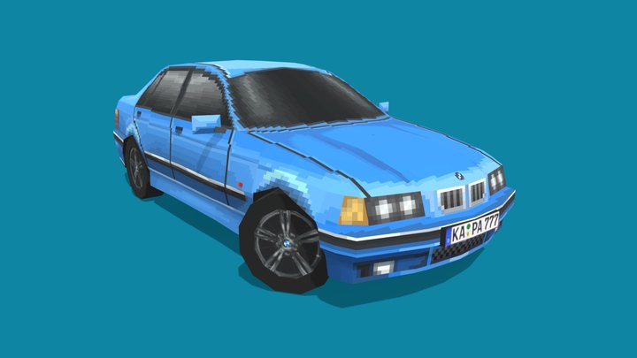 Low-poly BMW E36 3D Model