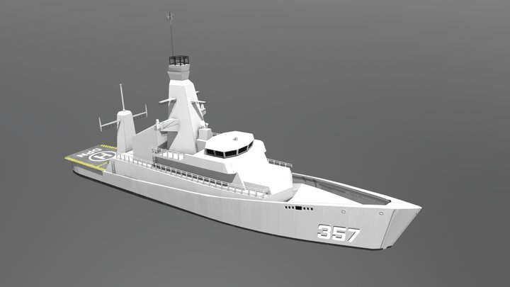 KRI-357 Indonesia Warship 3D Model