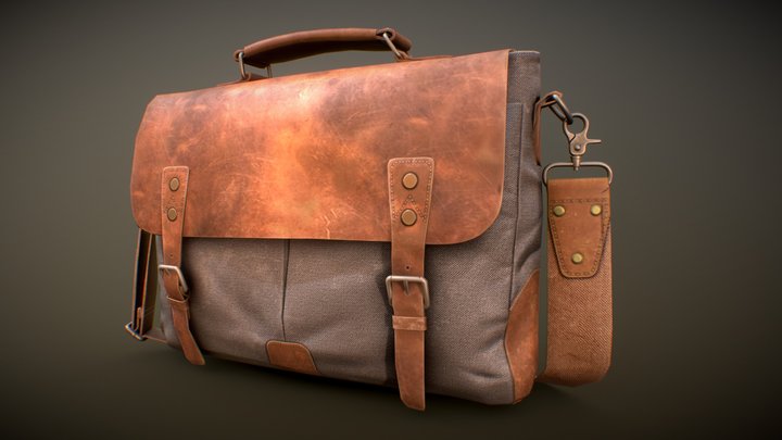 office Leather Bag 3D Model