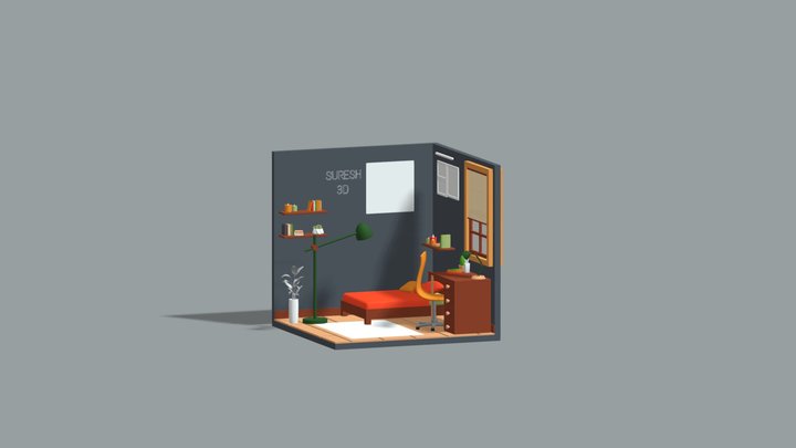 Isometric bed room 3D Model