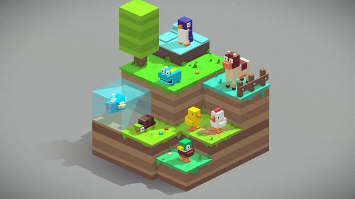 Crossy Road Fan Art 3D Model