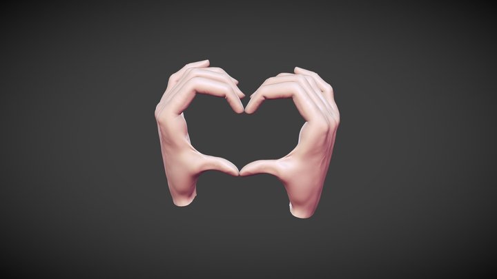 Heart-Shaped Hands / Sculptjanuary19_Day17 3D Model