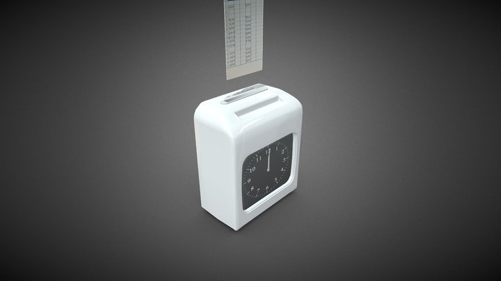 Time card Machine in Japanese office 3D Model